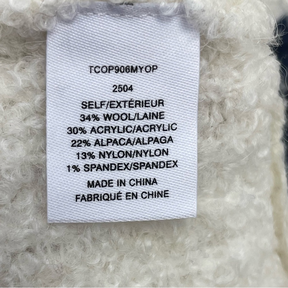 Derek Lam 10 Crosby Bette Fair Isle Cardigan in White & Navy - Size L - NWT - Picture 5 of 6